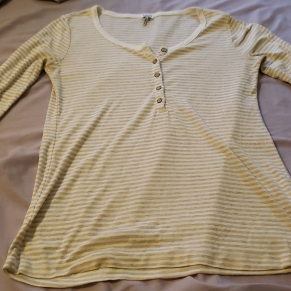 Splendid striped tan/white tee long sleeve - Picture 1 of 3